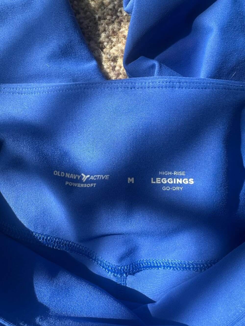 Old Navy Power Soft High Rise Go Dry Capri Leggings with Pockets Blue Sz. Medium - Picture 3 of 4